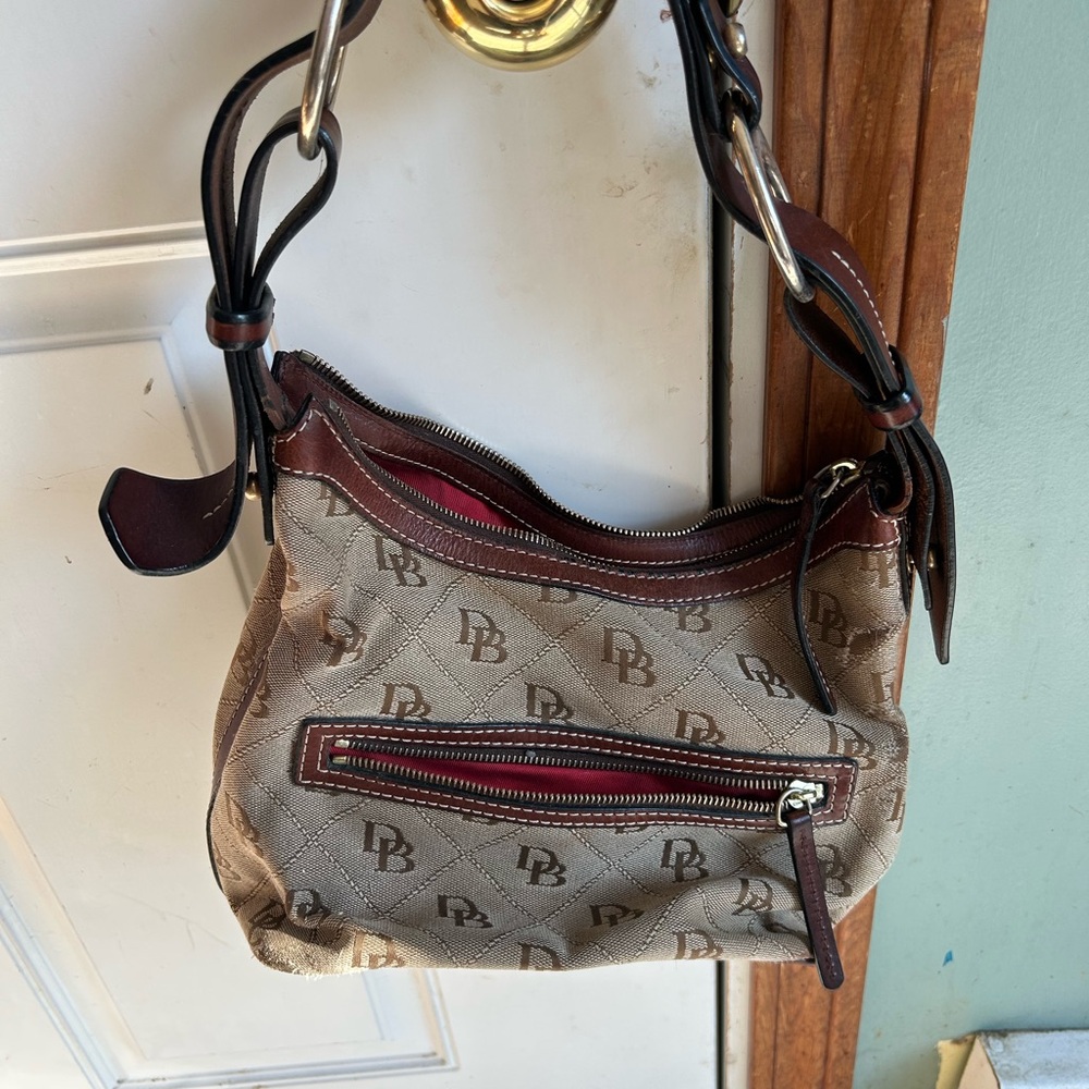 Dooney & Bourke Tan and Red Shoulder Bag